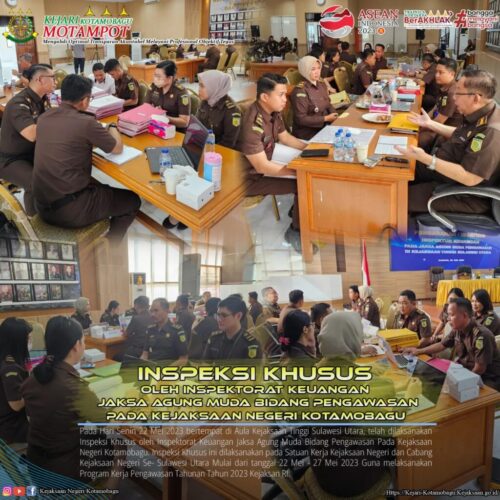 Inspeksi Khusus oleh Inspektorat Keuangan Jaksa Agung Muda Bidang Pengawasan